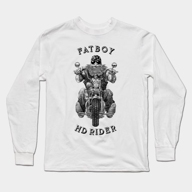 MOTORCYCLE BIKE RIDER - FATBOY RIDER Long Sleeve T-Shirt by Pannolinno